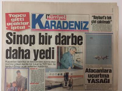 Hürriyet Gazetesi Karadeniz Eki - 6 Ağustos 1993 - Sinop Bir Darbe Daha Yedi GZ25285 - 1