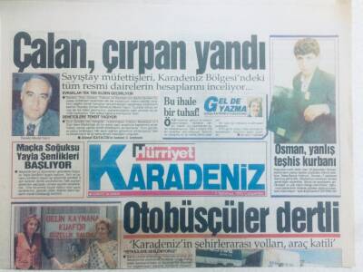Hürriyet Gazetesi Karadeniz Eki 7 Temmuz 1993 - Çalan Çırpan Yandı GZ40409 - 1