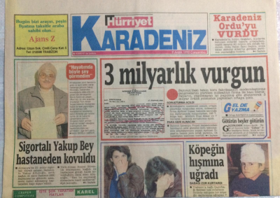 Hürriyet Gazetesi Karadeniz Eki 9 Aralık 1992 - Haydi Trabzonspor,3 Milyarlık Vurgun GZ21415 - 1