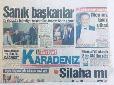 Hürriyet Gazetesi Karadeniz Eki 9 Temmuz 1993 - Sanık Başkanlar GZ40415 - 1