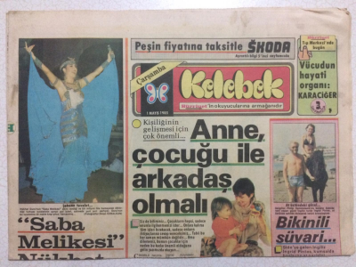 Hürriyet Gazetesi Kelebek 1 Mayıs 1985 - Saba Melikesi Nukhet Duru GZ24937 - 1