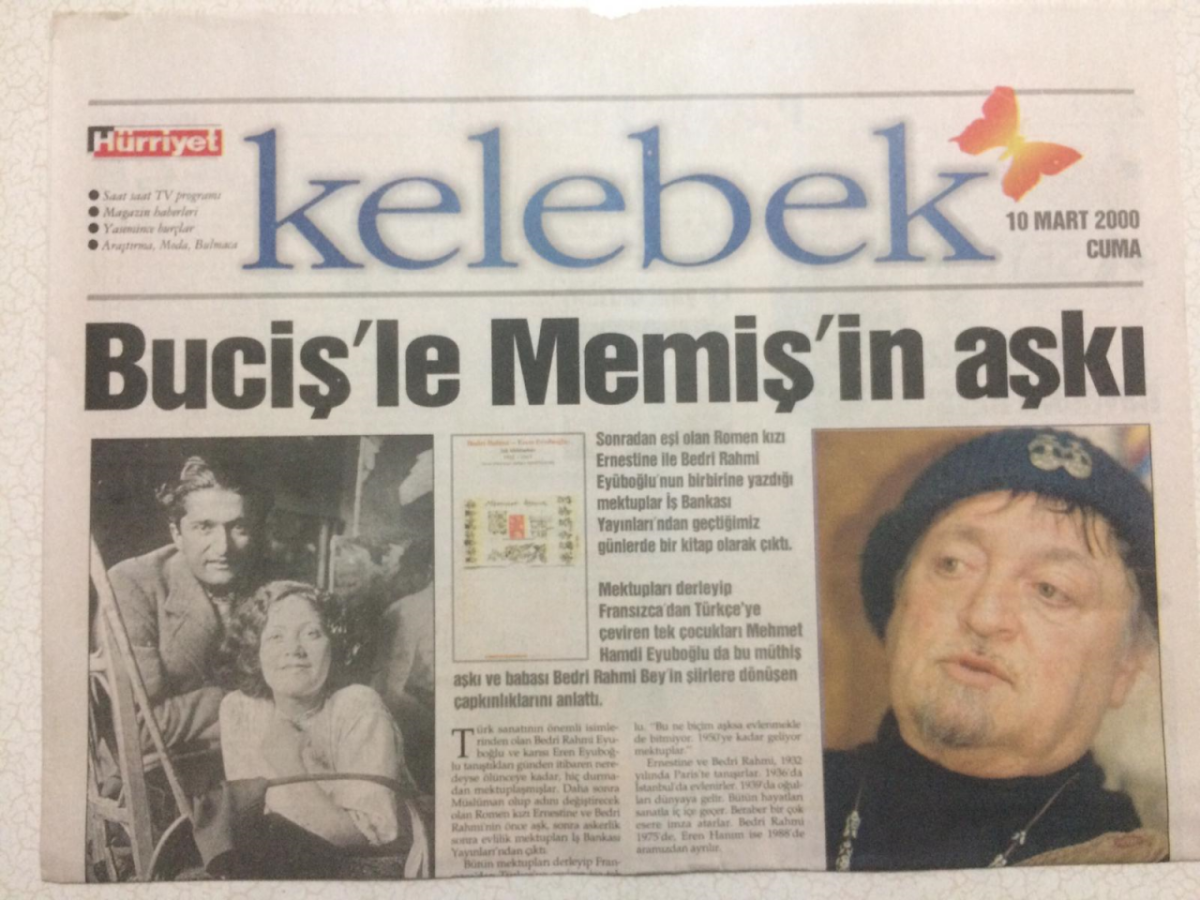 Hürriyet Gazetesi Kelebek 10 Mart 2000 - Bucişle Mecişin Aşkı GZ24990 - 1