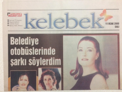 Hürriyet Gazetesi Kelebek 11 Ocak 2000 - Candan ErçetinBelediye Otobüslerinde Şarkı Söylerdim GZ27065 - 1