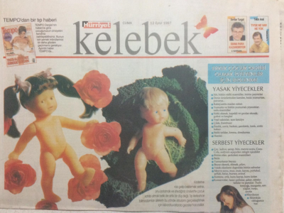 Hürriyet Gazetesi Kelebek 12 Eylül 1997 - Hande Ataizi Magazincilere Kızgın GZ27134 - 1