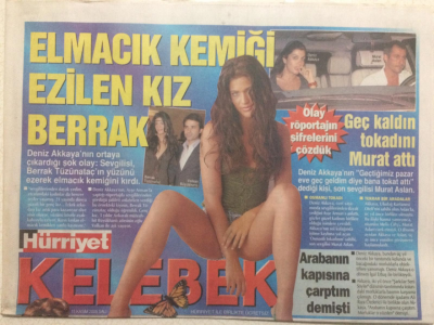 Hürriyet Gazetesi Kelebek 15 Kasım 2005 - Deniz Akkayaya Geç Kaldın Tokadı GZ27096 - 1