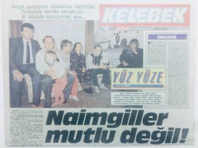 Hürriyet Gazetesi Kelebek 17 Kasım 1988 - Naimgiller Mutlu Değil GZ42228 - 1
