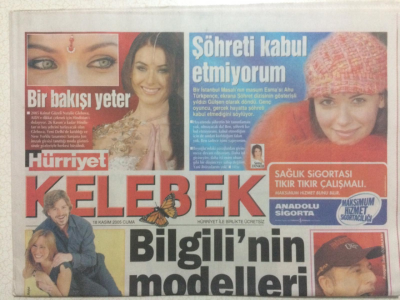 Hürriyet Gazetesi Kelebek 18 Kasım 2005 - Ahu Türkpençe,Şöhreti Kabul Etmiyoruz GZ27095 - 1