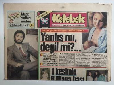 Hürriyet Gazetesi Kelebek 18 Nisan 1985-İki Kraliçe Yan Yana-GZ14502 - 1