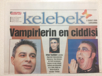 Hürriyet Gazetesi Kelebek 2 Şubat 2000 - Vampirlerin En Ciddisi Erkan Taşdöğen GZ24987 - 1
