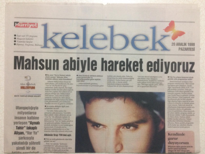 Hürriyet Gazetesi Kelebek 20 Aralık 1999 - Alişan Kendimle Gurur Duyuyorum GZ27136 - 1
