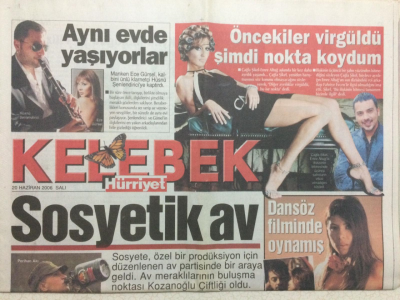 Hürriyet Gazetesi Kelebek 20 Haziran 2006 - Çağla Şıkel,Öncekiler Virgül dü Şimdi Nokta Koydum GZ27070 - 1