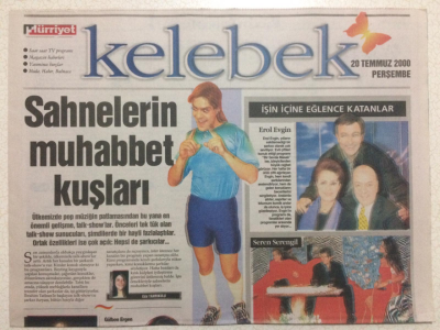 Hürriyet Gazetesi Kelebek 20 Temmuz 2000 - Sahnelerin Muhabbet Kuşları,Beyaz,Okan Bayülgen GZ24969 - 1