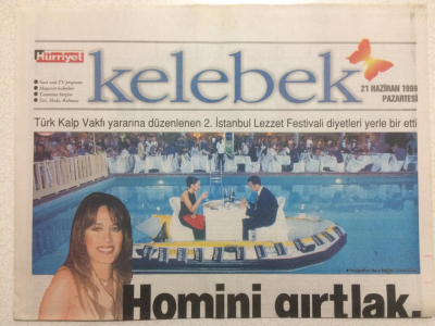 Hürriyet Gazetesi Kelebek 21 Haziran 1999 - Sakıp Sabancı,Nukhet Duru GZ24965 - 1