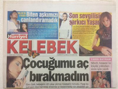 Hürriyet Gazetesi Kelebek 22 Nisan 2004 - Ebru Şallı,Çocuğumu Aç Bırakmadım GZ24933 - 1