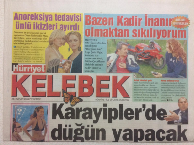 Hürriyet Gazetesi Kelebek 24 Haziran 2004 - Sudi Özkan,Karayiplerde Düğün Yapacak GZ27093 - 1