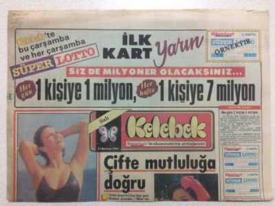 Hürriyet Gazetesi Kelebek 25 Haziran 1985 - Türkan Şoray ,Cihan Ünal Çifte Mutluluğa Doğru GZ24943 - 1