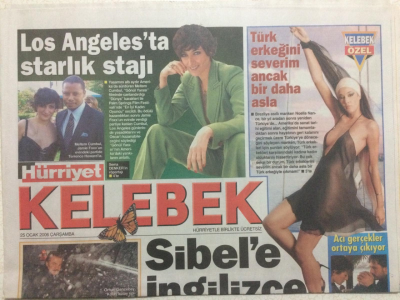 Hürriyet Gazetesi Kelebek 25 Ocak 2006 - Sibel Tüzüne İngilizce Baskısı GZ27082 - 1