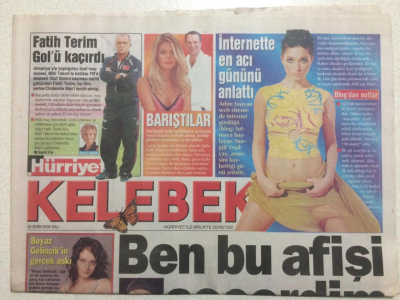 Hürriyet Gazetesi Kelebek 26 Ekim 2005 - Nurgül Yeşilçay,İnternette En Acı Gününü Anlattı GZ27007 - 1