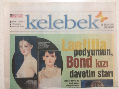 Hürriyet Gazetesi Kelebek 26 Ocak 2000 - Leatitia,Podyumun Bond Kızı GZ24983 - 1