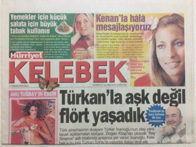 Hürriyet Gazetesi Kelebek 27 Nisan 2004 - Çağla Şıkel,Kenan Doğulu İle Hala Mesajlaşıyoruz GZ27084 - 1