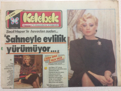 Hürriyet Gazetesi Kelebek 3 Ocak 1986 - Seçil Heper,Sahneyle Evlilik Yürümüyor GZ24950 - 1