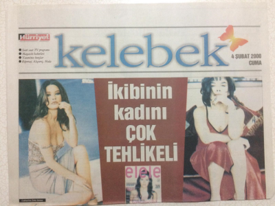 Hürriyet Gazetesi Kelebek 4 Şubat 2000 - İkibinin Kadını Çok Tehlikeli GZ24986 - 1
