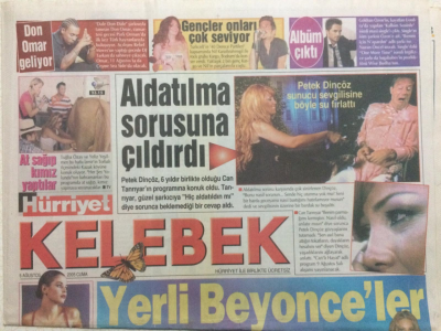 Hürriyet Gazetesi Kelebek 5 Ağustos 2005 - Petek Dinçöz, Aldatılma Sorusuna Çıldırdı GZ27044 - 1