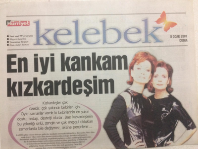 Hürriyet Gazetesi Kelebek 5 Ocak 2001 - Zerrin-Tülar Özer,Ajda-Semiramis Pekkan GZ27057 - 1