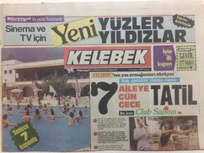 Hürriyet Gazetesi Kelebek 5 Temmuz 1987 - Dünya Plajlarındaki İmza, Şimdi Sizi Saracak GZ27051 - 1