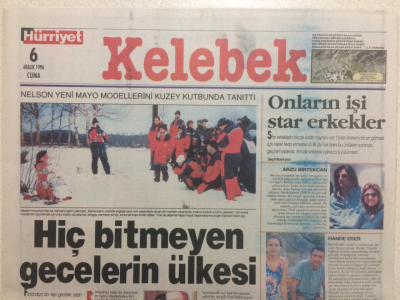 Hürriyet Gazetesi Kelebek 6 Kasım 1996 - Onların İşi Star Erkekler,Serdar Ortaç Takside GZ27118 - 1