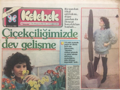 Hürriyet Gazetesi Kelebek 6 Nisan 1986 - Çiçekçiliğimizde Dev Gelişme GZ27064 - 1