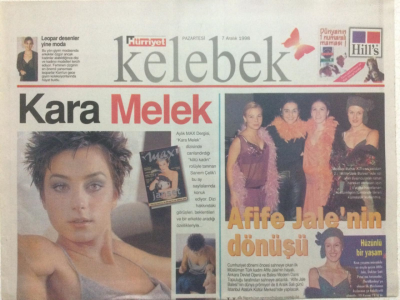 Hürriyet Gazetesi Kelebek 7 Aralık 1998 - Kara Melek,Sinemada Soyunacağım GZ27089 - 1
