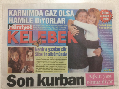 Hürriyet Gazetesi Kelebek 7 Mart 2005 - Gülben Ergen,Karnımda Gaz Olsa Hamile Sanıyorlar GZ24993 - 1