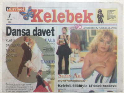 Hürriyet Gazetesi Kelebek 7 Ocak 1997 - Sezen Aksu En İyi Türk Pop Müziği Kadın Solist GZ27115 - 1