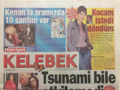 Hürriyet Gazetesi Kelebek 7 Ocak 2005 - Tuğçe Kazaz,Kenan Doğulu İle Aramızda 10 Cm Var GZ27029 - 1