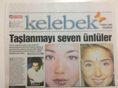 Hürriyet Gazetesi Kelebek 7 Şubat 2000 - Taşlanmayı Seven Ünlüler GZ24989 - 1
