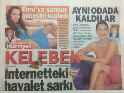 Hürriyet Gazetesi Kelebek 8 Kasım 2005 - Ebru Akele Sansür Annesini Kızdırdı GZ27024 - 1