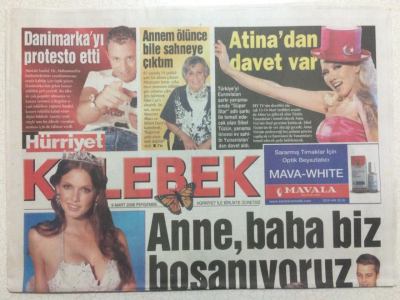 Hürriyet Gazetesi Kelebek 9 Mart 2006 - Cem Cantaş İle Tuba Ünsal Boşanıyor GZ27035 - 1