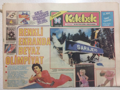 Hürriyet Gazetesi Kelebek 9 Şubat 1984 - Kraliçe Nur Korku İçinde GZ24934 - 1