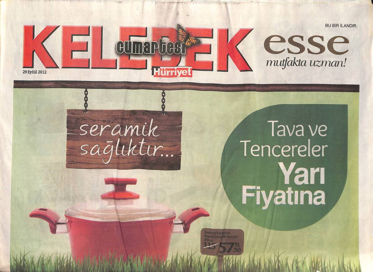 Hürriyet Gazetesi Kelebek Cumartesi Eki 29 Eylül 2012 - Meryem Uzerli: Bana Hürrem'den Bahsetmeyin - Fahriye Evcen Evde Tatil GZ135820 - 1
