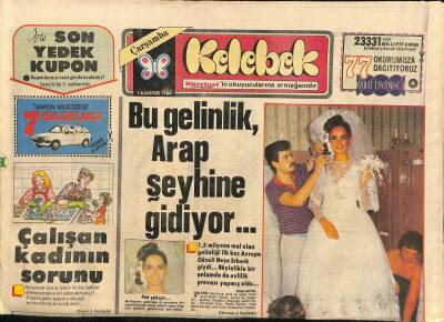 Hürriyet Gazetesi Kelebek Eki 1 Ağustos 1984 - Ahu Tuğba , Son Filminde Yine Ünlü Bir Şarkıcı... GZ114935 - 1