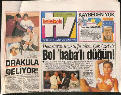Hürriyet Gazetesi Kelebek Eki 1 Ekim 1993 - Bugüne Kadar Dört Evlilik Yapan Emel Sayın , İlk Kez Birinci Sayfada Özel Yaşamını Anlatacak GZ96844 - 1