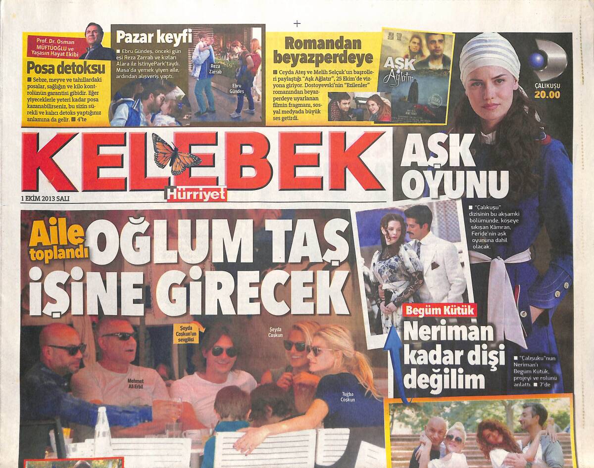 Hürriyet Gazetesi Kelebek Eki 1 Ekim 2013 - Beyonce Piyanoya Uzandı - Arzum Uzun 