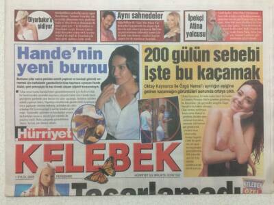 Hürriyet Gazetesi Kelebek Eki 1 Eylül 2005 - Hande Ataizinin Yeni Burnu GZ47058 - 1