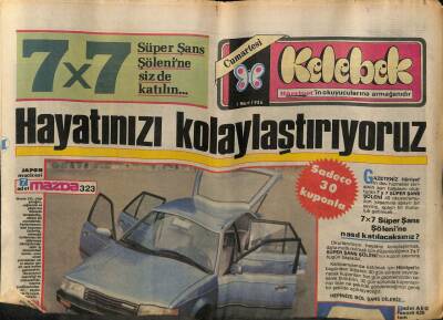 Hürriyet Gazetesi Kelebek Eki 1 Mart 1986 - Aşkın Kanunu Yoktur Fotoroman GZ113619 - 1