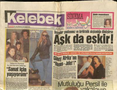 Hürriyet Gazetesi Kelebek Eki 1 Mart 1991 - Alain Delonla 4 Hafta - Süperstarın Yeni Hobisi GZ123055 - 1