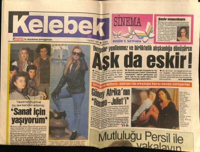 Hürriyet Gazetesi Kelebek Eki 1 Mart 1991 - Yasemin Kumral,Sanat İçin Yaşıyorum GZ75787 - 1