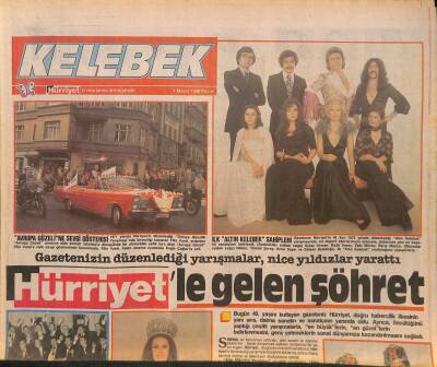 Hürriyet Gazetesi Kelebek Eki 1 Mayıs 1988 - İlk Altın Kelebek Sahipleri * Zeki Müren-Türkan Şoray-Kadir İnanır-Gülşen Bubikoğlu-Barış Manço GZ127997 - 1