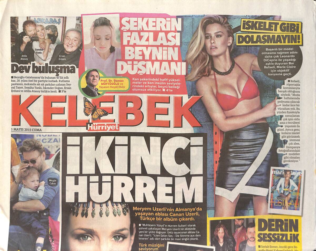 Hürriyet Gazetesi Kelebek Eki 1 Mayıs 2015 - Merve Boluğur Acil Durum - Meryem Uzerli'nin Ablası Türkçe Bir Albüm Çıkardı GZ155036 - 1
