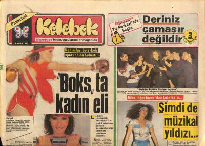 Hürriyet Gazetesi Kelebek Eki 1 Nisan 1985 - Viyanada Türk Oyunu - Iglesias Adı , Artık Ayaklarda GZ92101 - 1